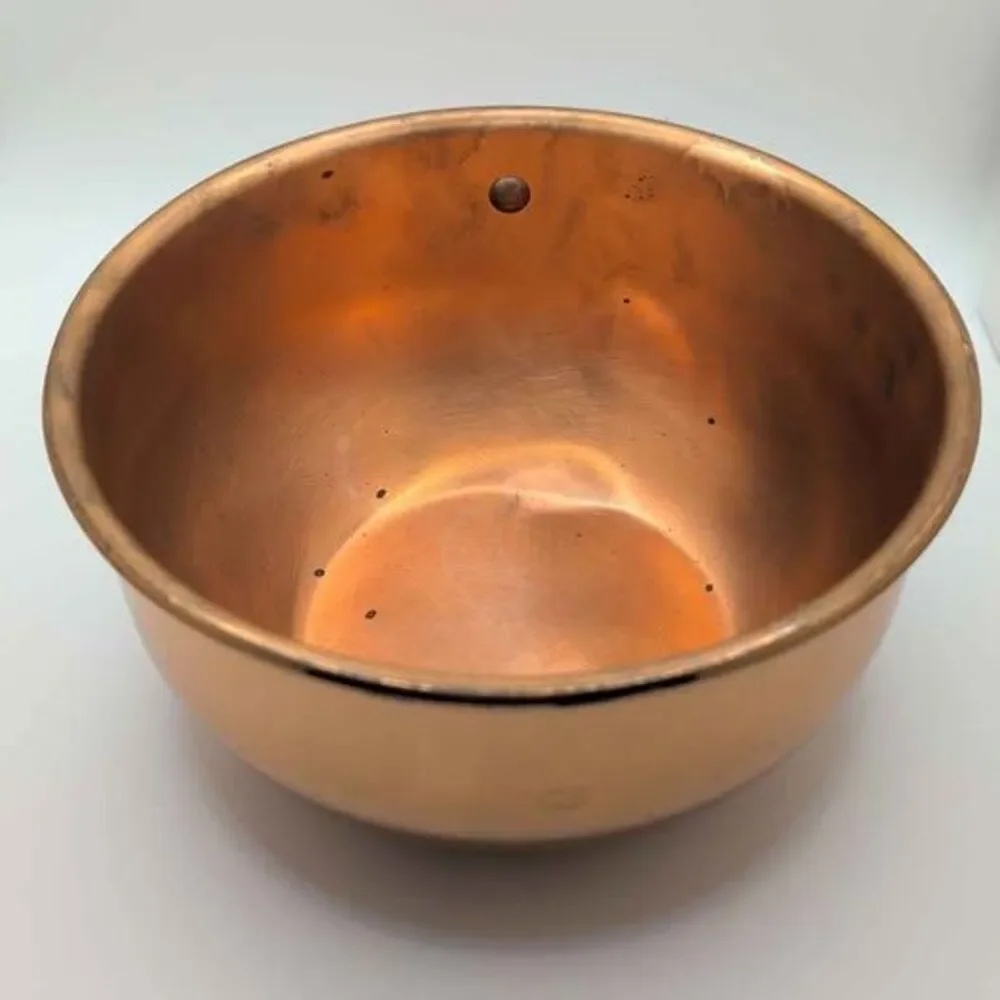 Vintage Atlas Metal Spinning Co Copper Mixing Bowl 7
